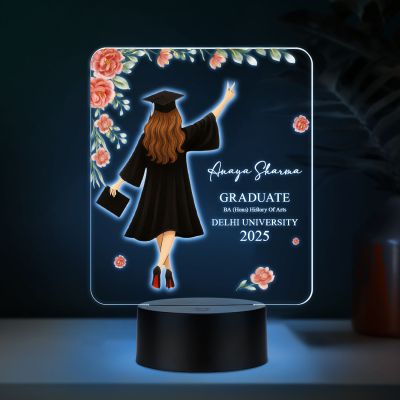 Personalized Graduate Night Lamp | Custom with Name & University Name Automatic Color Changing Light Congratulation Graduate Gift for Daughter Sister Son Brother Appreciation Gift
